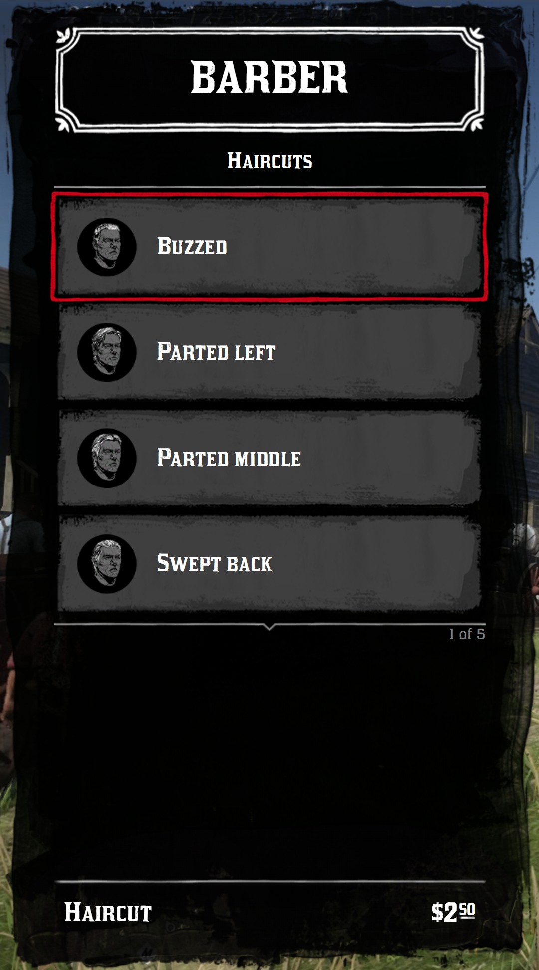 The price of the menu